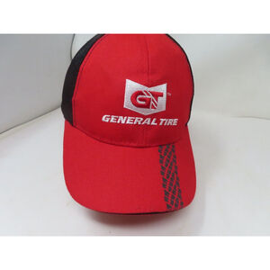 GENERAL TIRE Red Trucker Hat Cap Polyester Cotton Snapback New Old Vintage